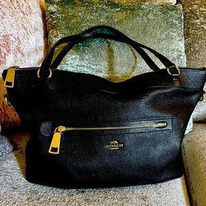 Black leather Coach Bag